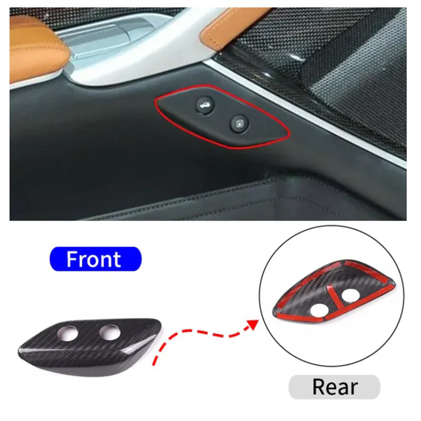 Carbon Fiber Interior Center Console Gear Cup Holder Panel Cover for Ferrari F12 Berlinetta