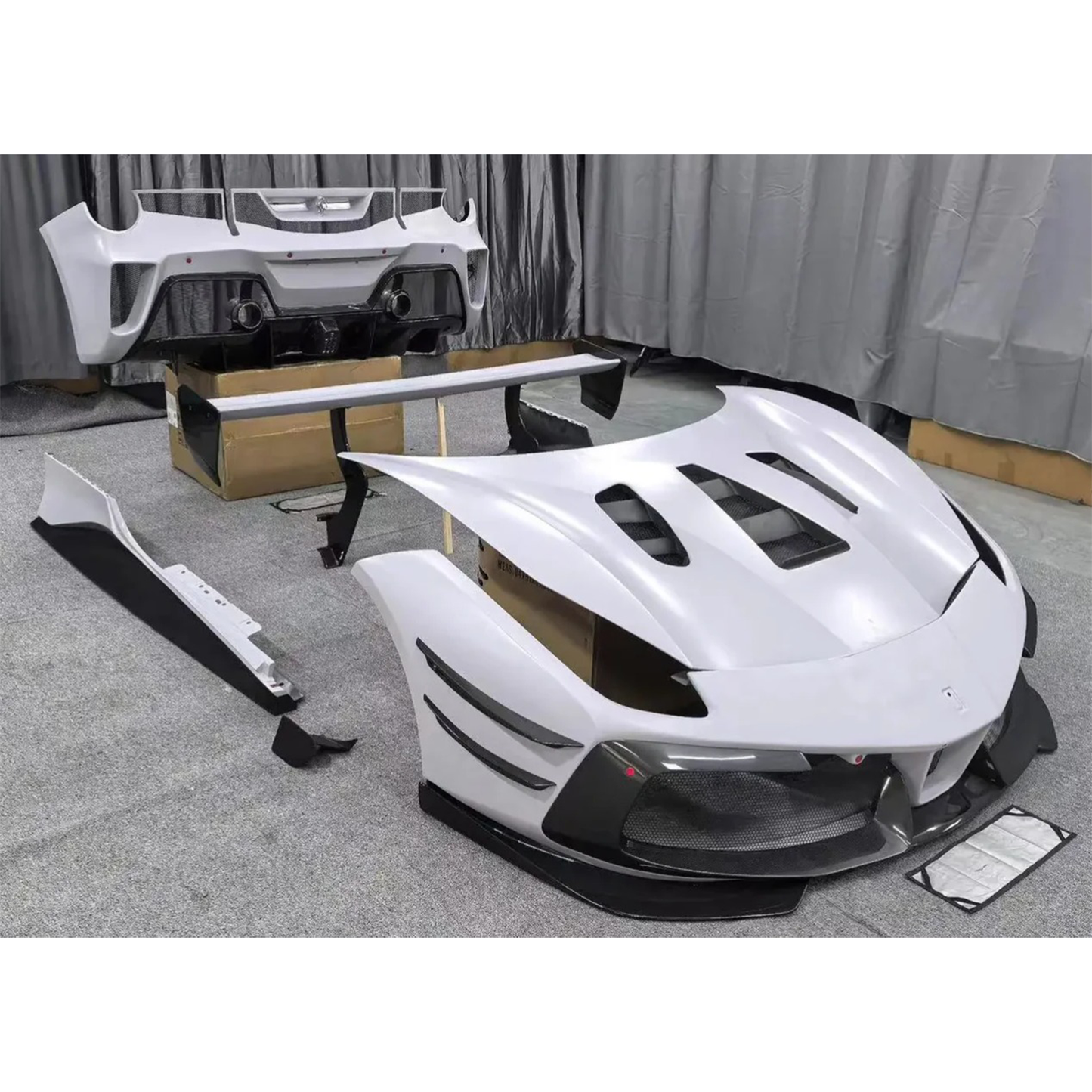 Prepreg Carbon Fiber EVO Style Aerodynamic Body Kit for Ferrari 488
