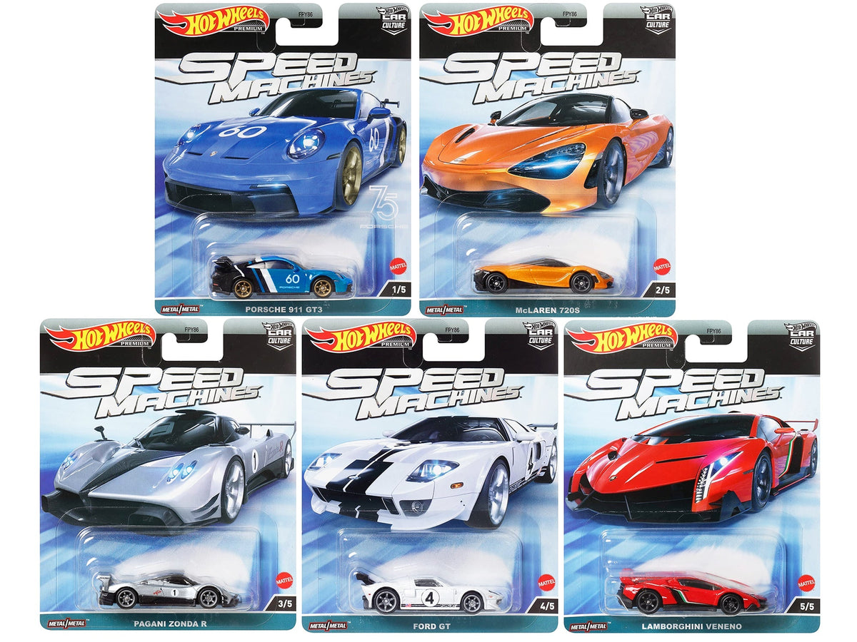 Rapid Vehicles "Speed Machines" 5 piece Set "Car Culture" Series Diecast Model Cars by Hot Wheels...