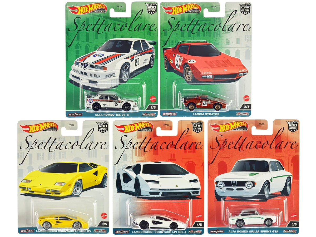 Rapid Vehicles "Spettacolare" 5 piece Set "Car Culture" Series Diecast Model Cars by Hot Wheels ...
