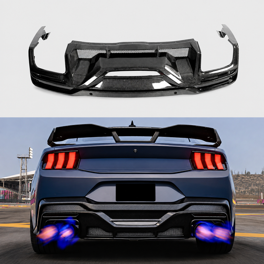 DH Style Carbon Fiber Rear Bumper Diffuser for Ford Mustang S650