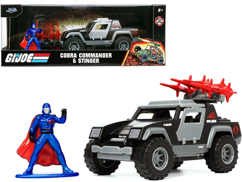 Rapid Vehicles Stinger with Missile Launcher and Cobra Commander Diecast Figurine "G.I. Joe"...