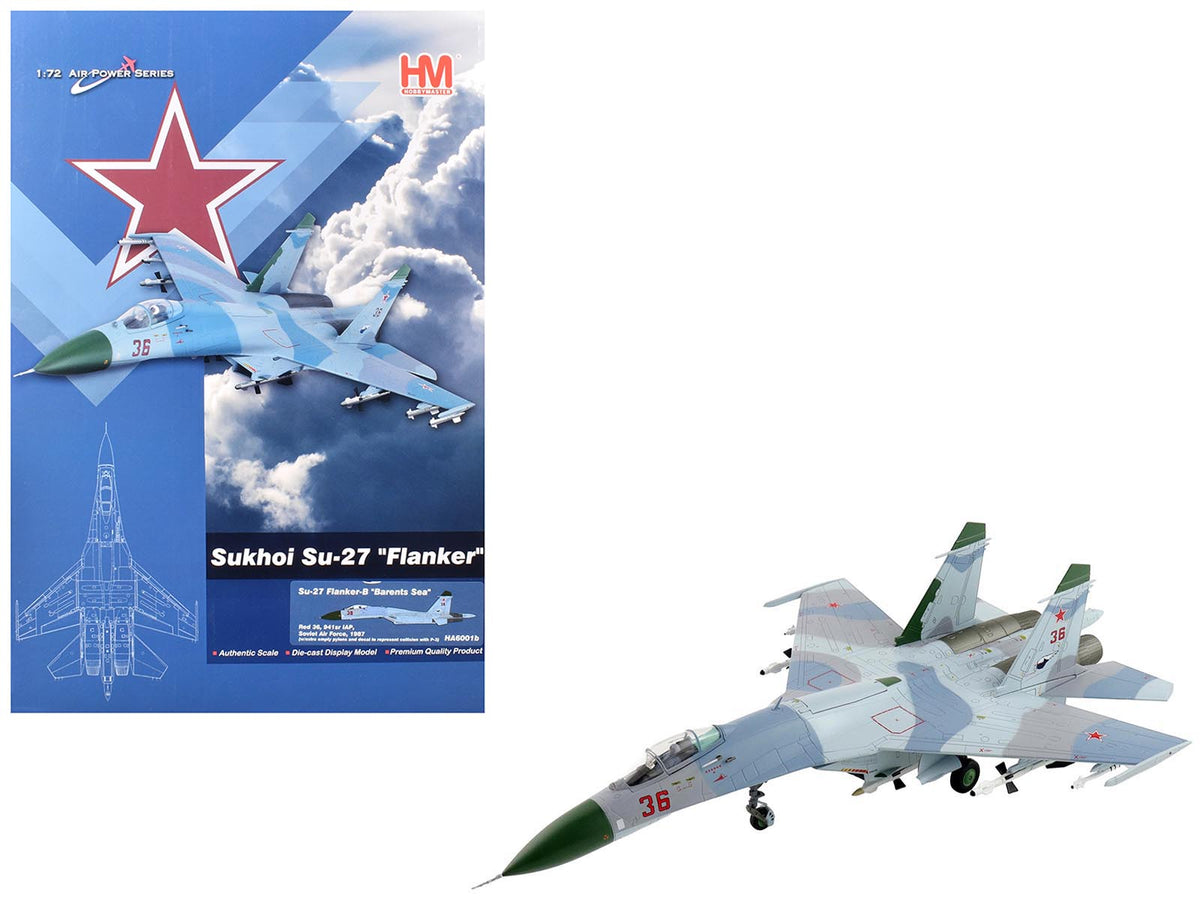 Rapid Vehicles Sukhoi Su-27 Flanker-B Fighter Aircraft "Red 36 Barents Sea 941st IAP" (1987)...