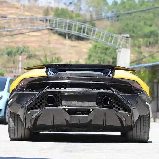 Bull Boost Performance Tecnica Style Dry Carbon Fiber Rear Bumper Exhaust Kit for Lamborghini...