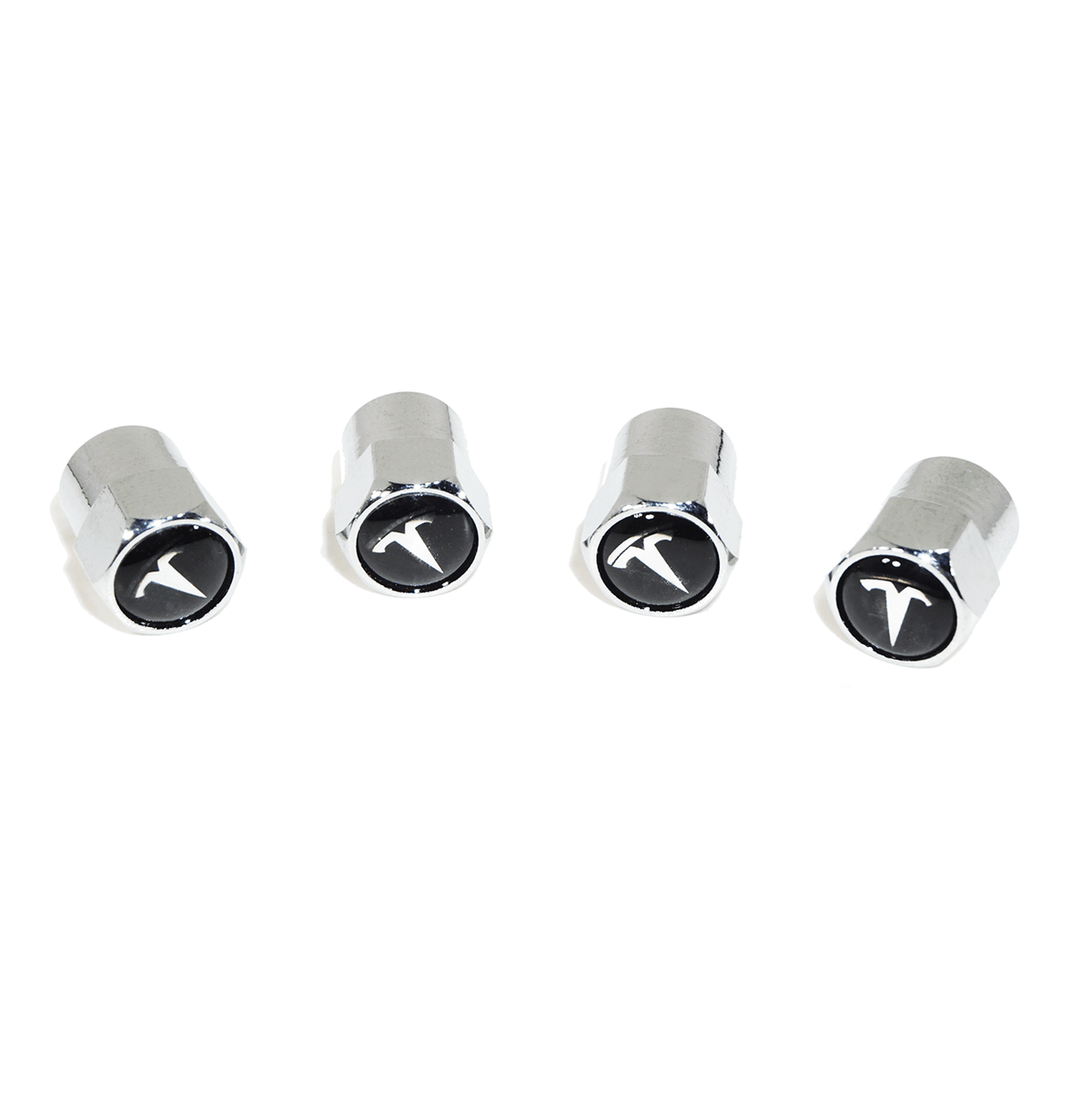 Chrome Valve Stem Tire Caps, Style: Tesla