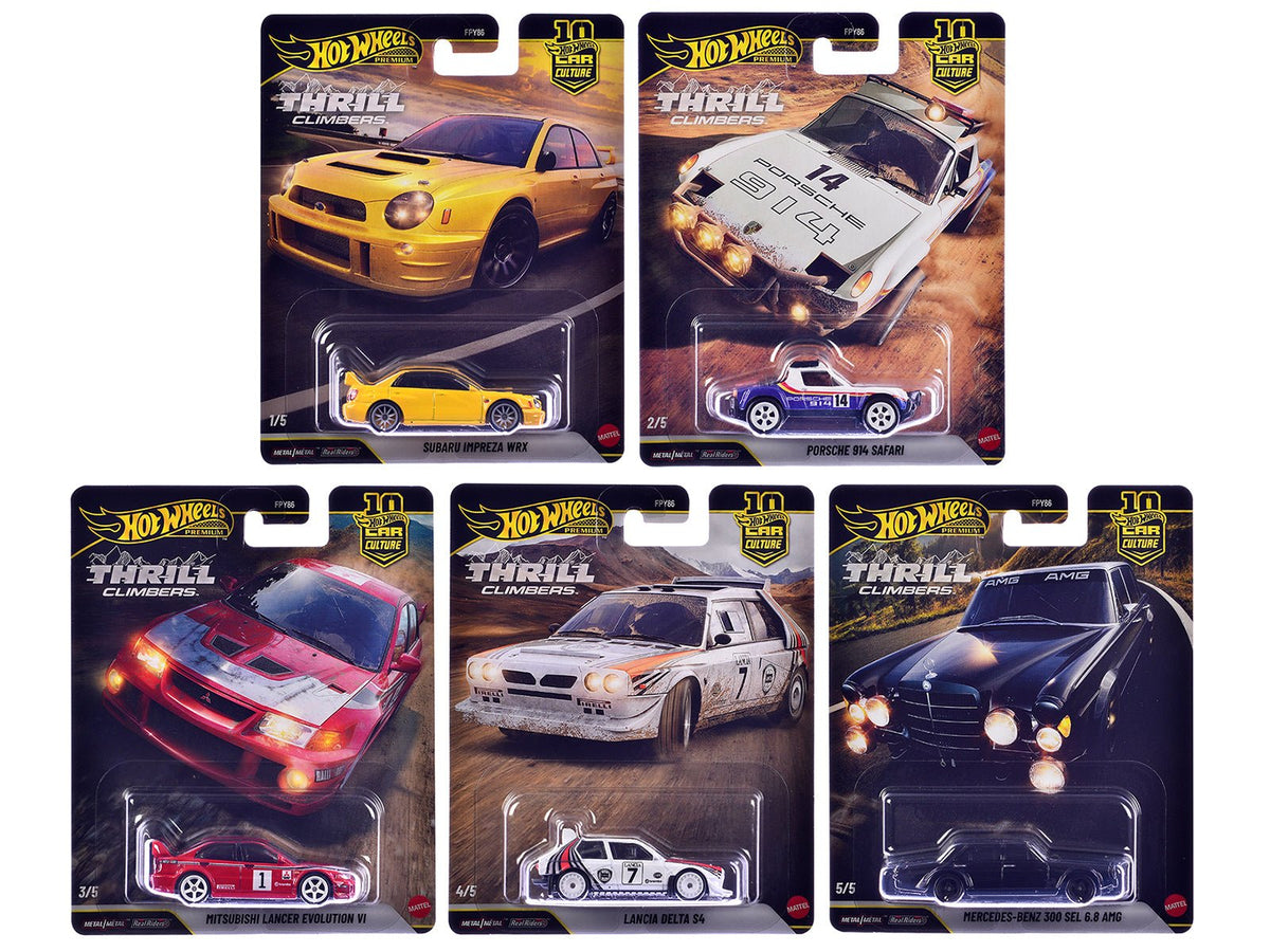 Rapid Vehicles "Thrill Climbers" 5 piece Set "Car Culture 10th Anniversary" 2025 Series Q Diecast...