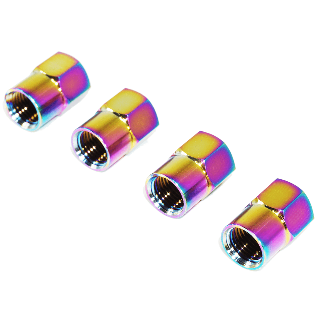 Titanium Tire Cap Set, Universal for Valve Stem Caps on Cars & Bikes, Grade-5 Titanium