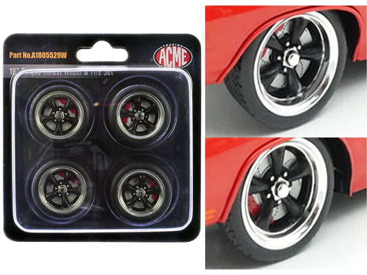 Rapid Vehicles "Torque Thrust" 18" Wheel and Tire Set of 4 pieces for 1/18 Scale Models by ACME ...