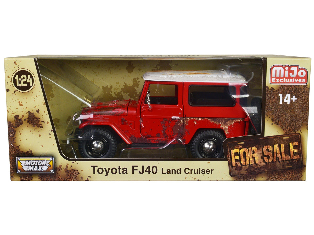 Rapid Vehicles Toyota FJ40 Land Cruiser Red with White Top (Rusted Version) "For Sale" Series...