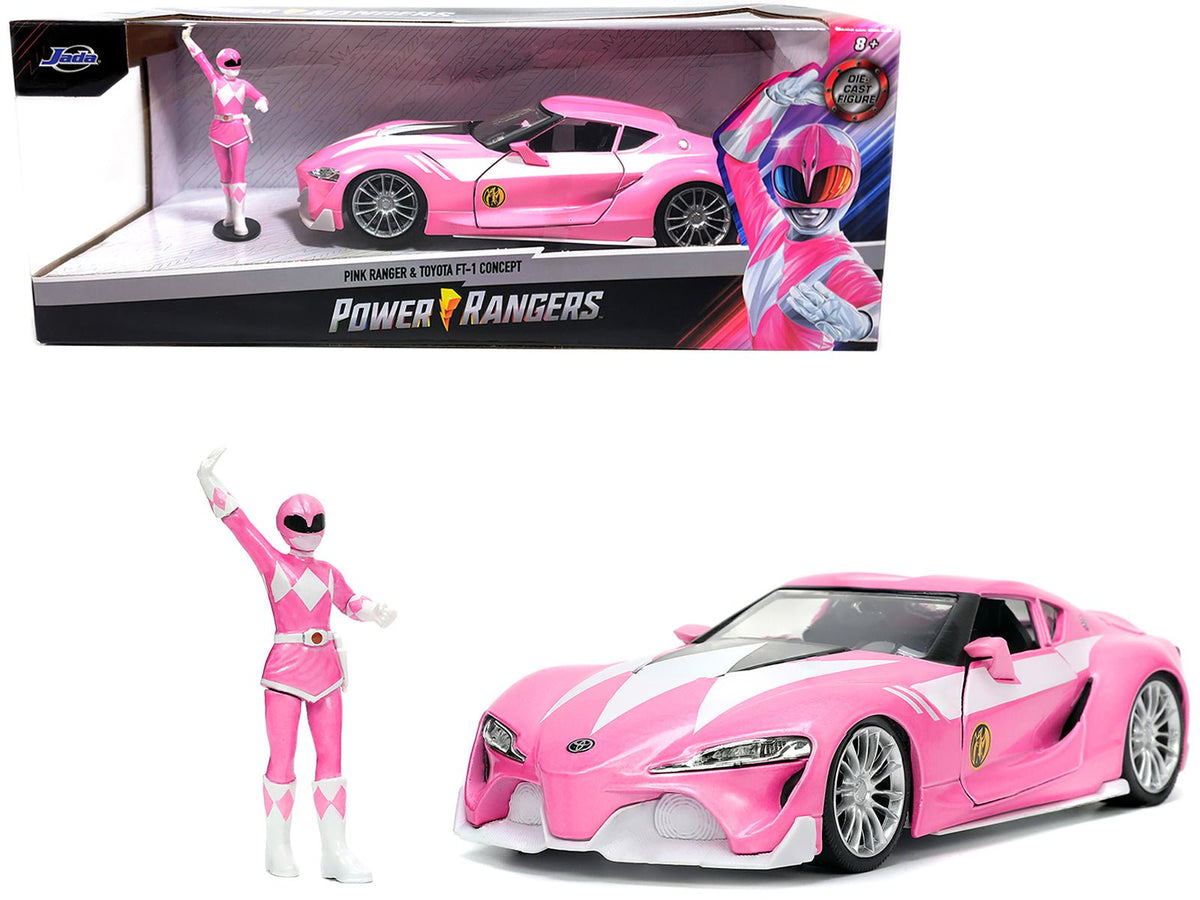 Rapid Vehicles Toyota FT-1 Concept Pink Metallic and Pink Ranger Diecast Figurine "Power Rangers"...