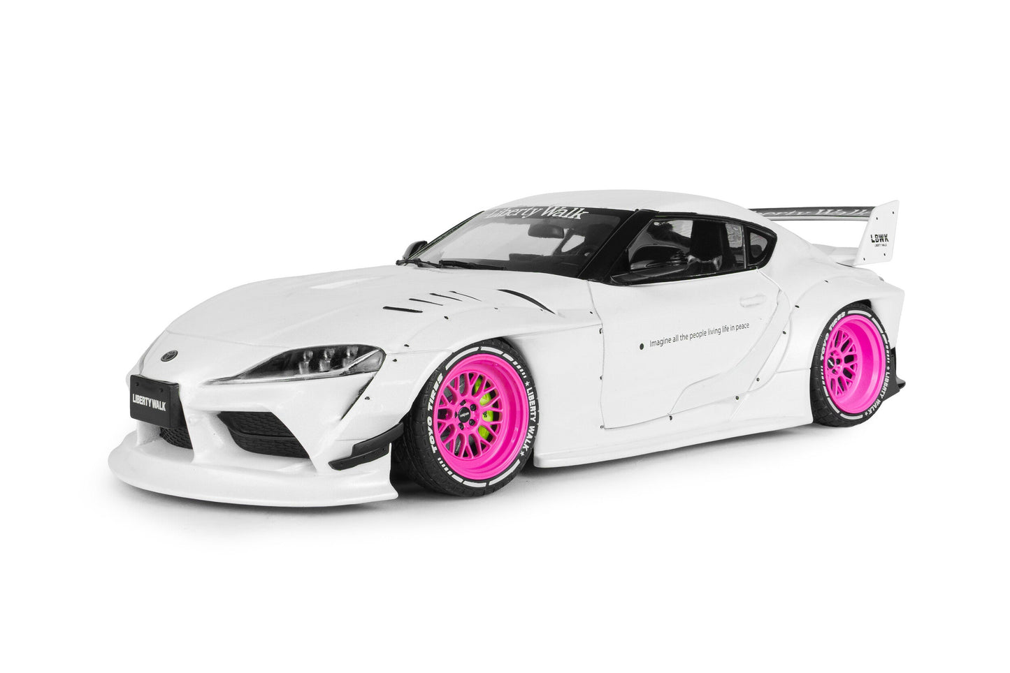 Solido 2025 Toyota GR Supra A90 Liberty Walk White w/ Pink Wheels 1:18