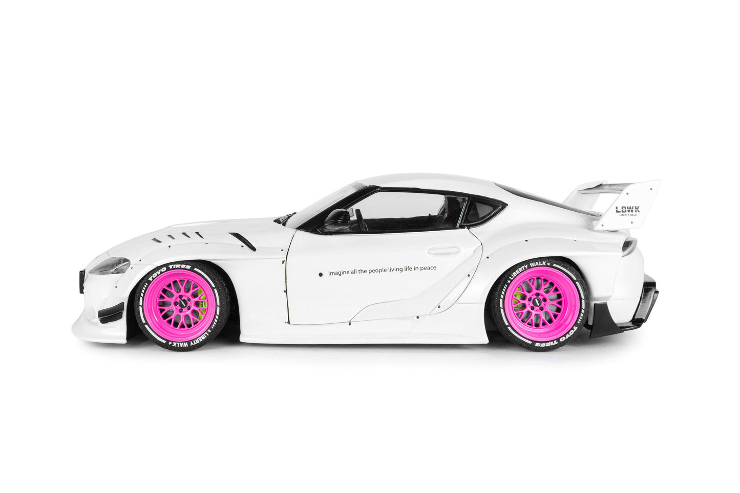 Solido 2025 Toyota GR Supra A90 Liberty Walk White w/ Pink Wheels 1:18