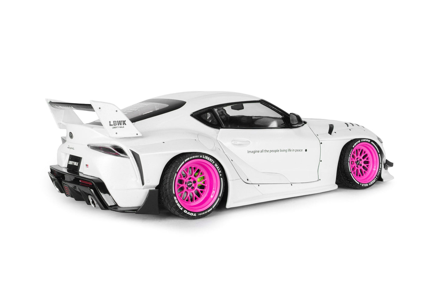 Solido 2025 Toyota GR Supra A90 Liberty Walk White w/ Pink Wheels 1:18