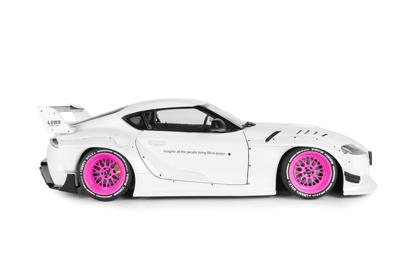 Solido 2025 Toyota GR Supra A90 Liberty Walk White w/ Pink Wheels 1:18