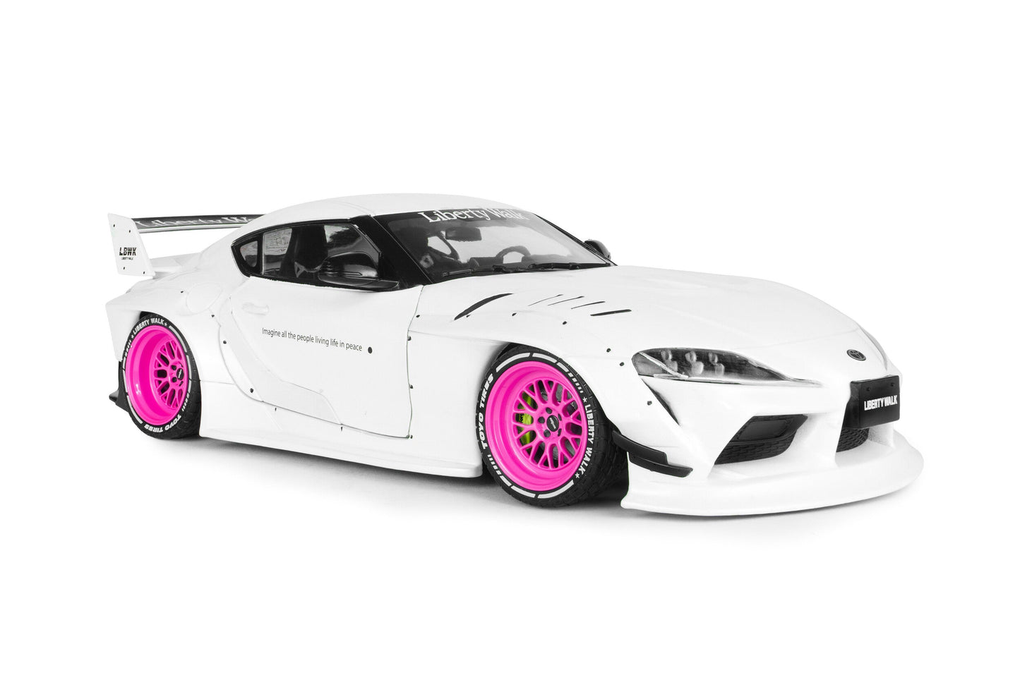 Solido 2025 Toyota GR Supra A90 Liberty Walk White w/ Pink Wheels 1:18