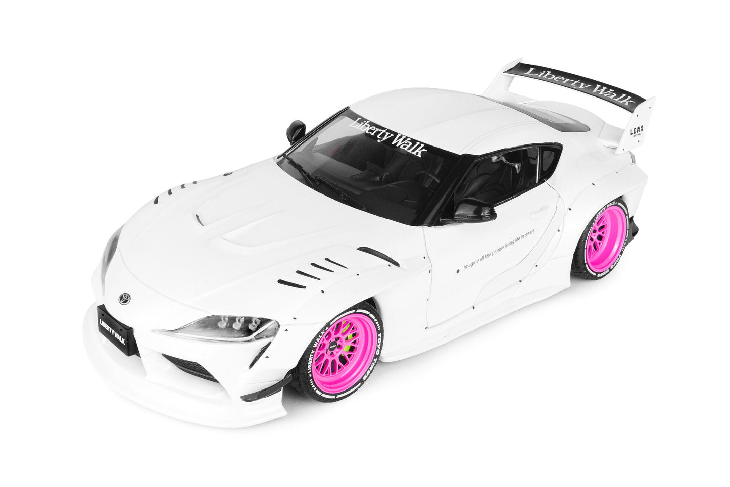 Solido 2025 Toyota GR Supra A90 Liberty Walk White w/ Pink Wheels 1:18