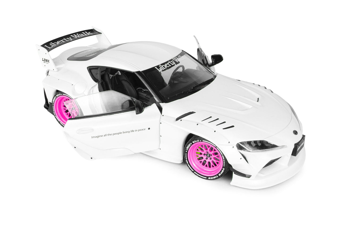 Solido 2025 Toyota GR Supra A90 Liberty Walk White w/ Pink Wheels 1:18