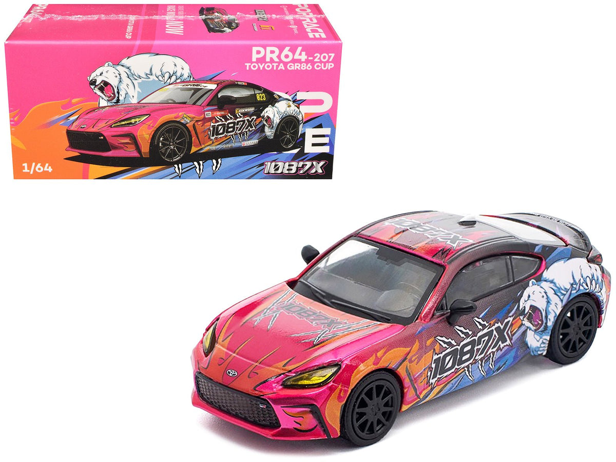 Rapid Vehicles Toyota GR86 #823 1087X "Toyota GR86 Cup" (2025) 1/64 Diecast Model Car by Pop Race...