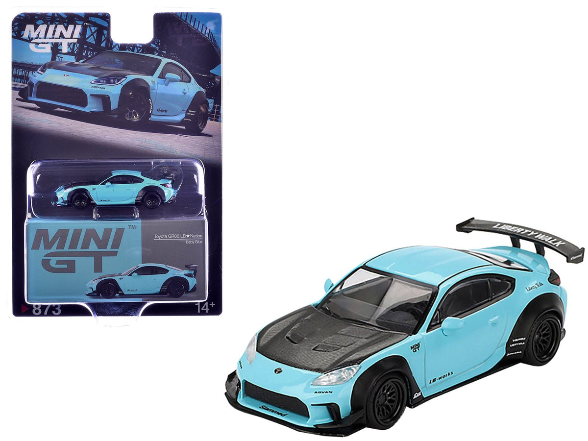 Rapid Vehicles Toyota GR86 "LB-Nation - Liberty Walk" Baby Blue with Carbon Hood Limited Edition...
