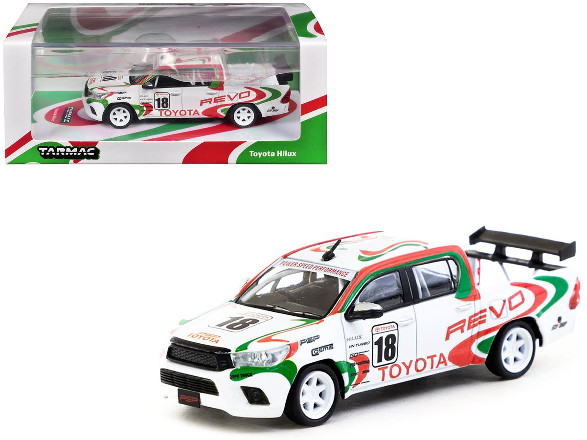 Rapid Vehicles Toyota Hilux Pickup Truck RHD (Right Hand Drive) #18 White with Red and Green...