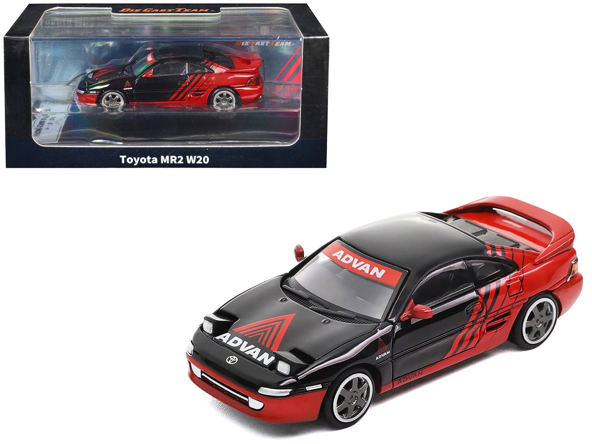 Rapid Vehicles Toyota MR2 W20 RHD (Right Hand Drive) "Advan" Black and Red 1/64 Diecast Model Car...
