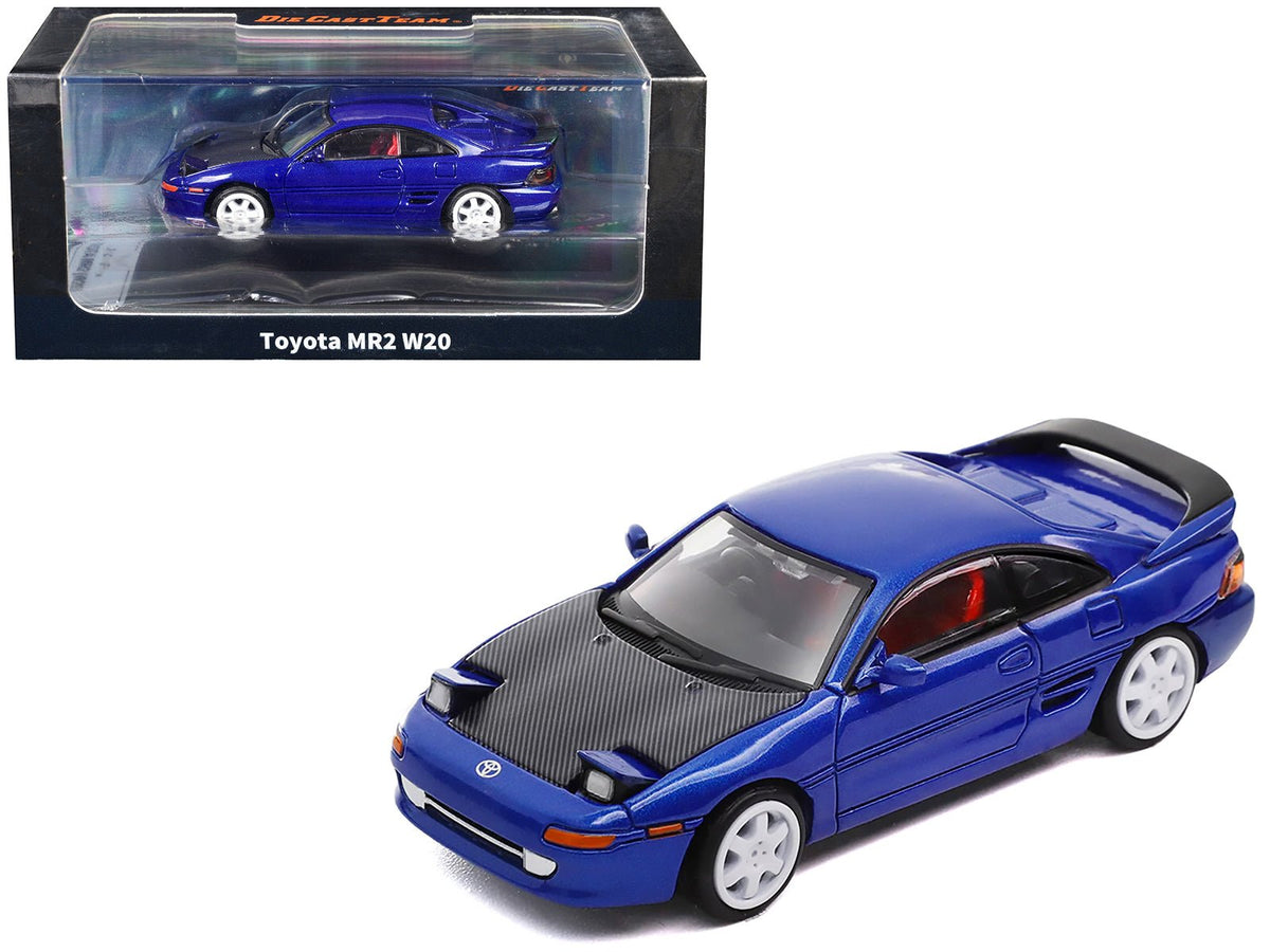 Rapid Vehicles Toyota MR2 W20 RHD (Right Hand Drive) Blue Metallic with Carbon Hood 1/64 Diecast...