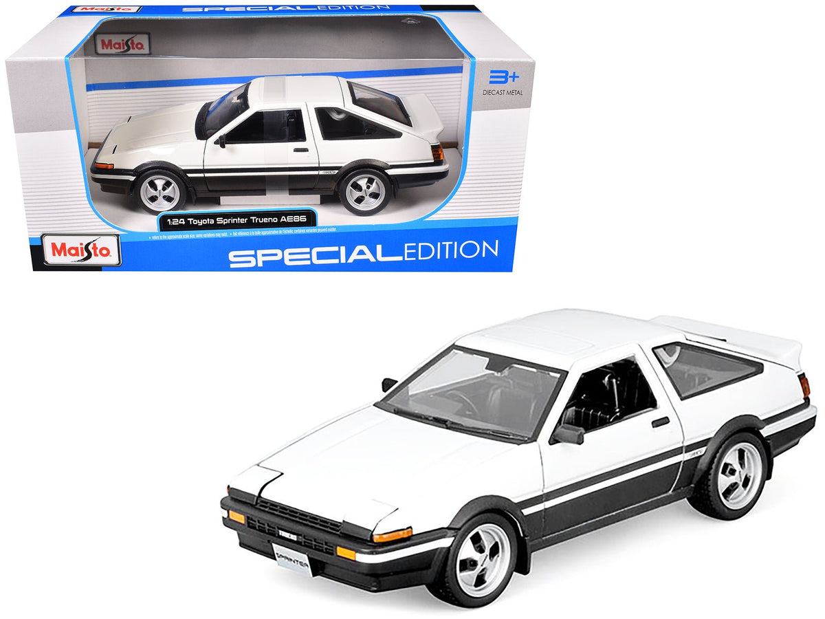Rapid Vehicles Toyota Sprinter Trueno AE86 RHD (Right Hand Drive) White with Black Stripes...