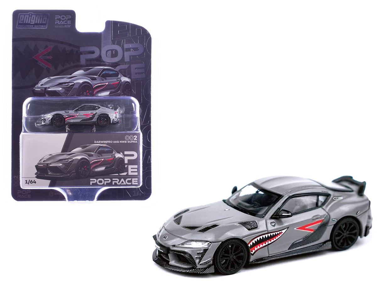 Rapid Vehicles Toyota Supra "DarwinPro 66G NWB" Gray Metallic with Shark Mouth Graphics 1/64...
