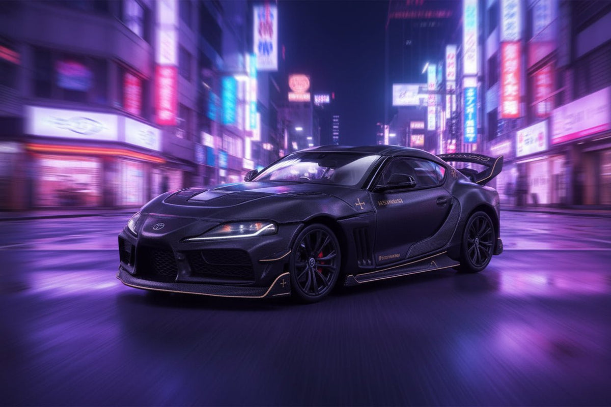 Rapid Vehicles Toyota Supra DarwinPro Black with Gold Accents "Enigma Exclusive Edition" 1/64...