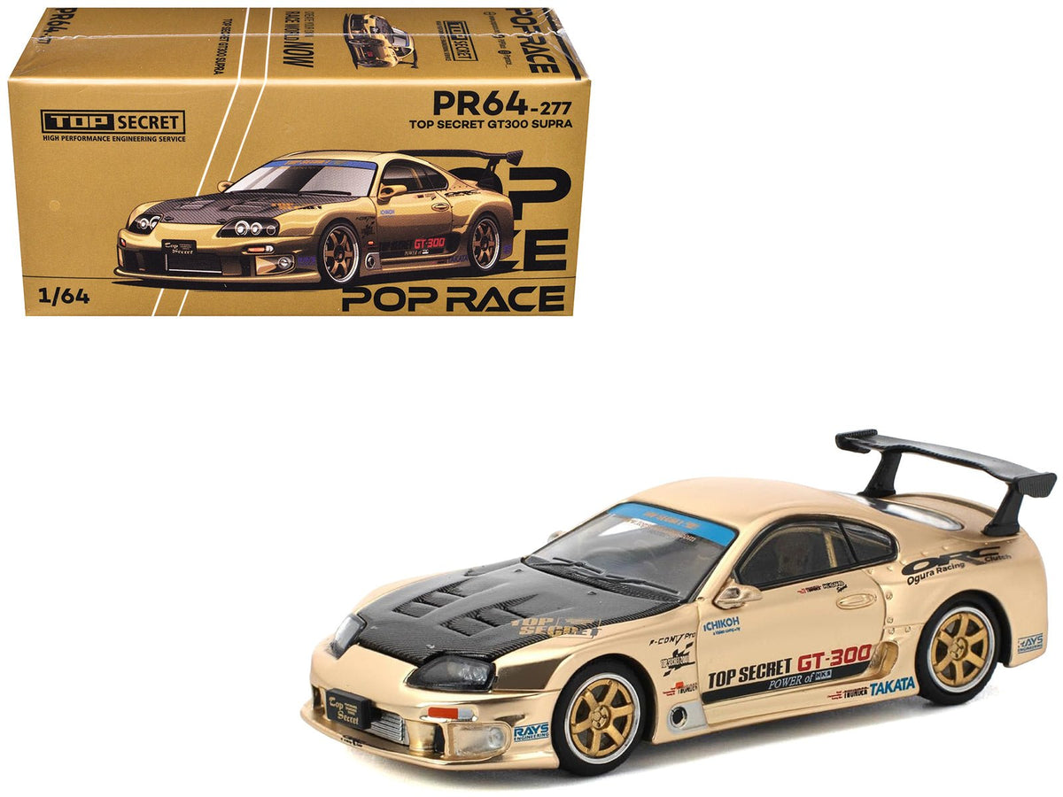Rapid Vehicles Toyota Supra "Top Secret" GT300 RHD (Right Hand Drive) Gold Metallic with Carbon...
