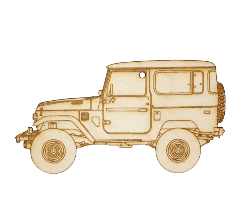 ZSPEC Laser-Engraved Wood Ornament, Style: Toyota FJ40 Landcruiser, Birch