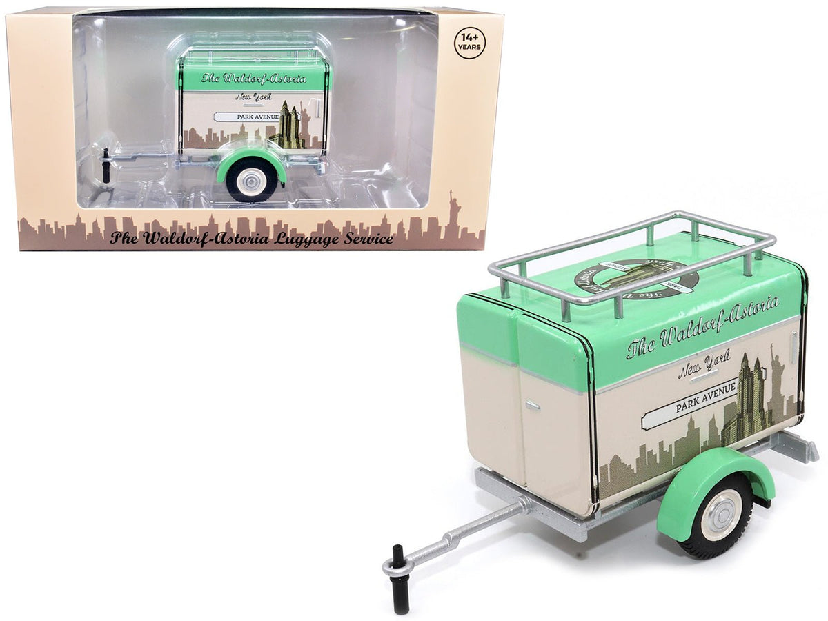 Rapid Vehicles Travel Trailer Beige with Light Green Top "The Waldorf-Astoria Luggage Service New...