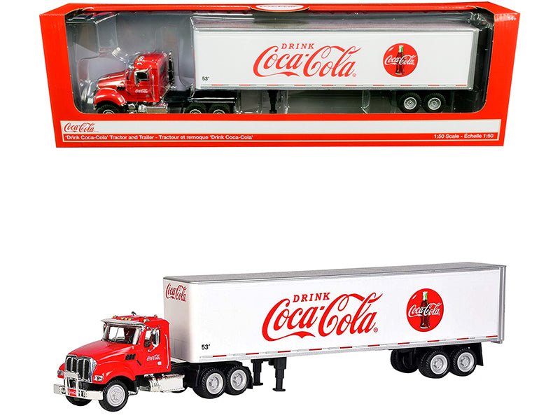 Rapid Vehicles Truck Tractor with 53' Trailer "Drink Coca-Cola" Red and White 1/50 Diecast Model...