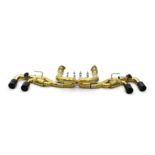 Bull Boost Performance Valved Gold Plated Catback Exhaust Carbon Fiber Tips for Corvette C8