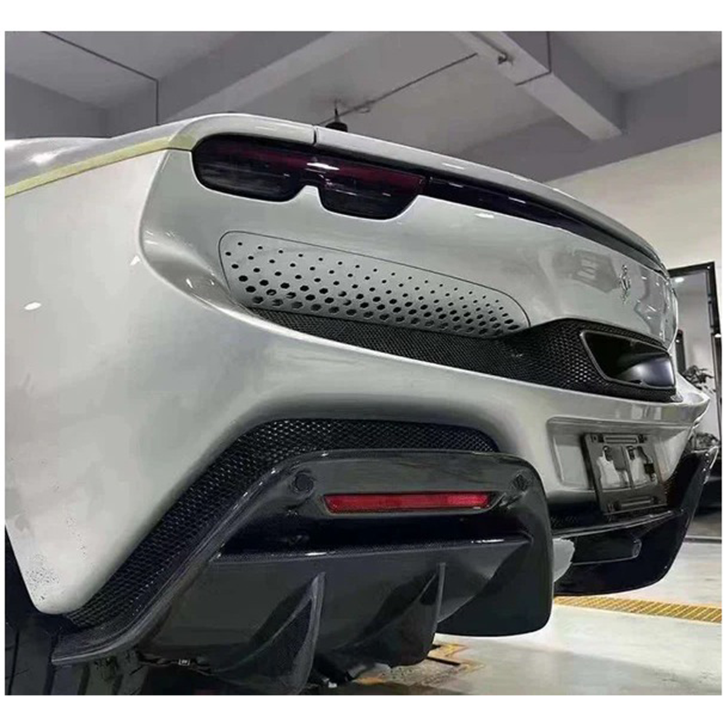 Dry Carbon Fiber Rear Diffuser for Ferrari 296 GTB