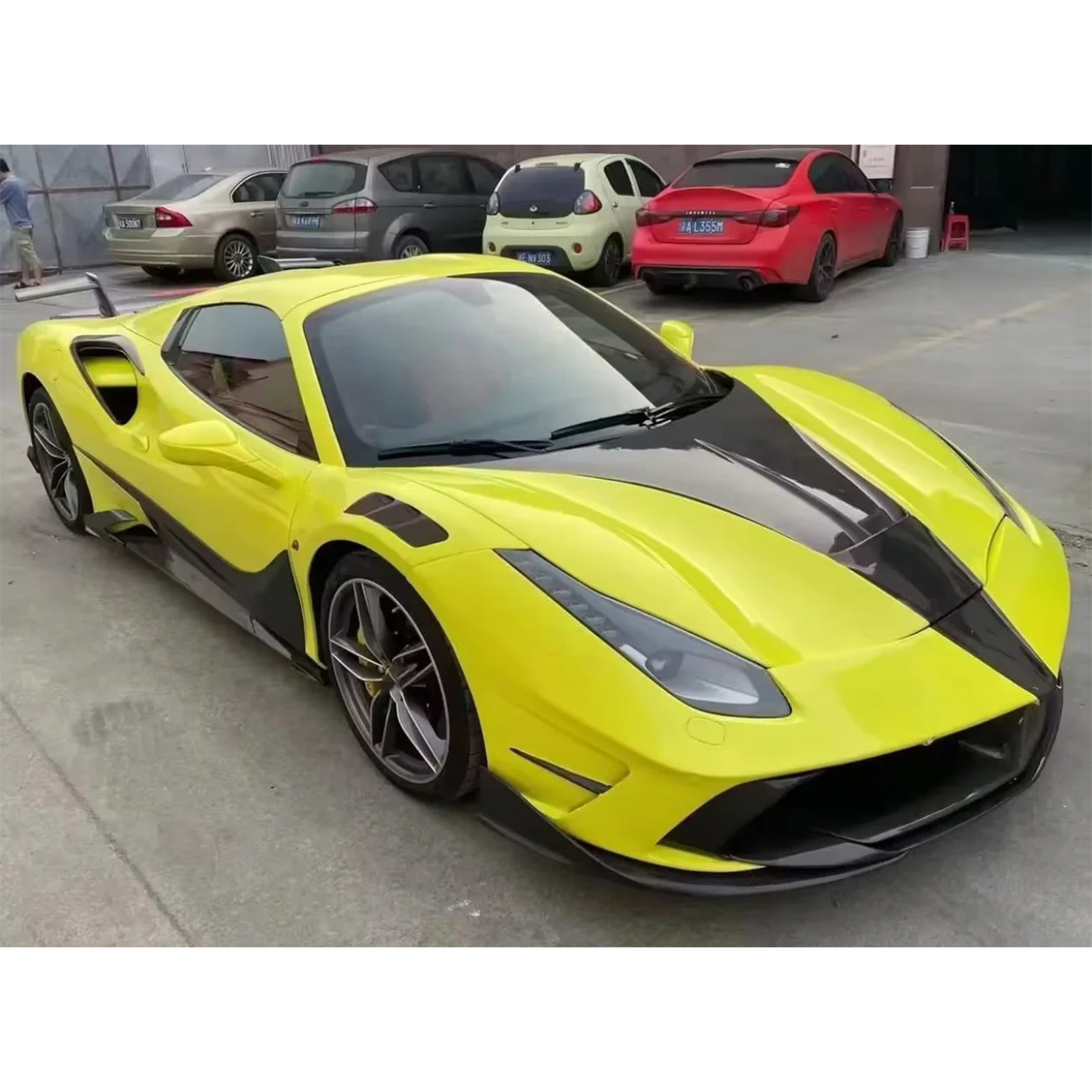 Carbon Fiber M Style Aerodynamic Full Body Kit for Ferrari 488 GTB