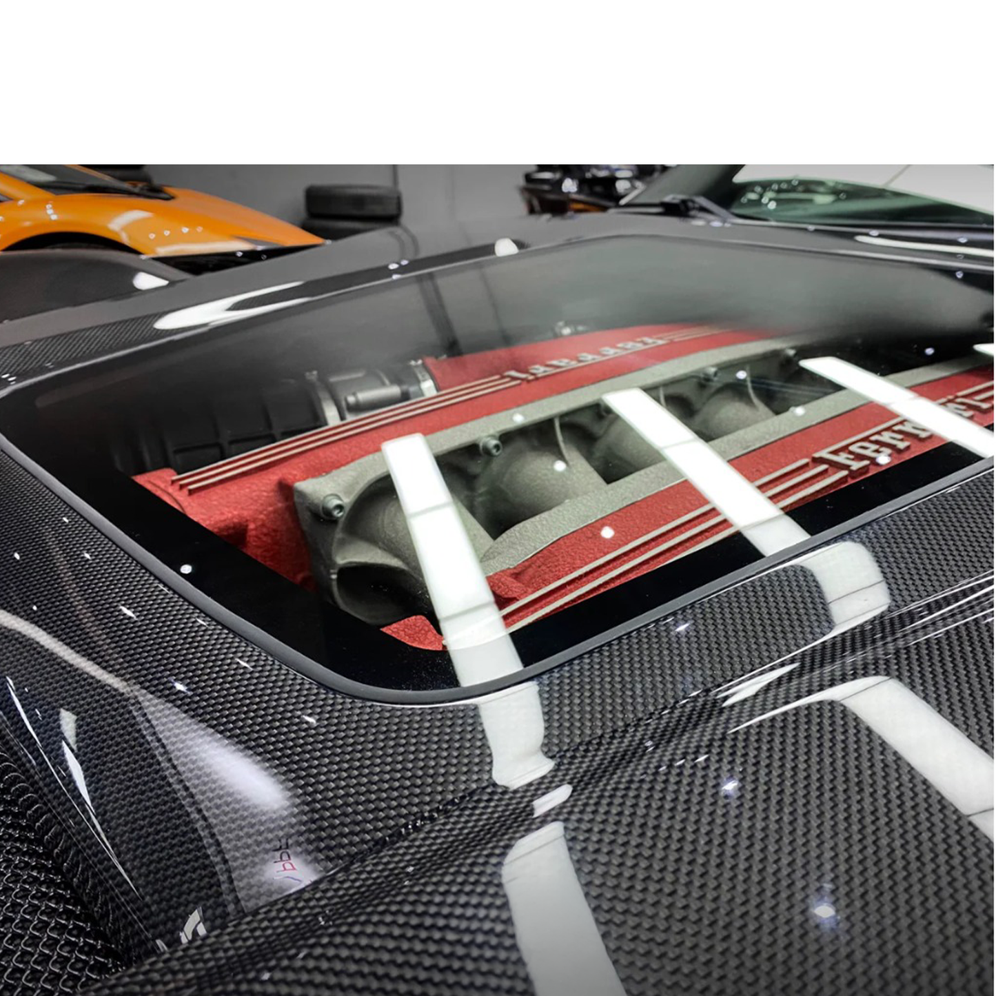 Carbon Fiber Hood Bonnet Transparent Window for Ferrari F12