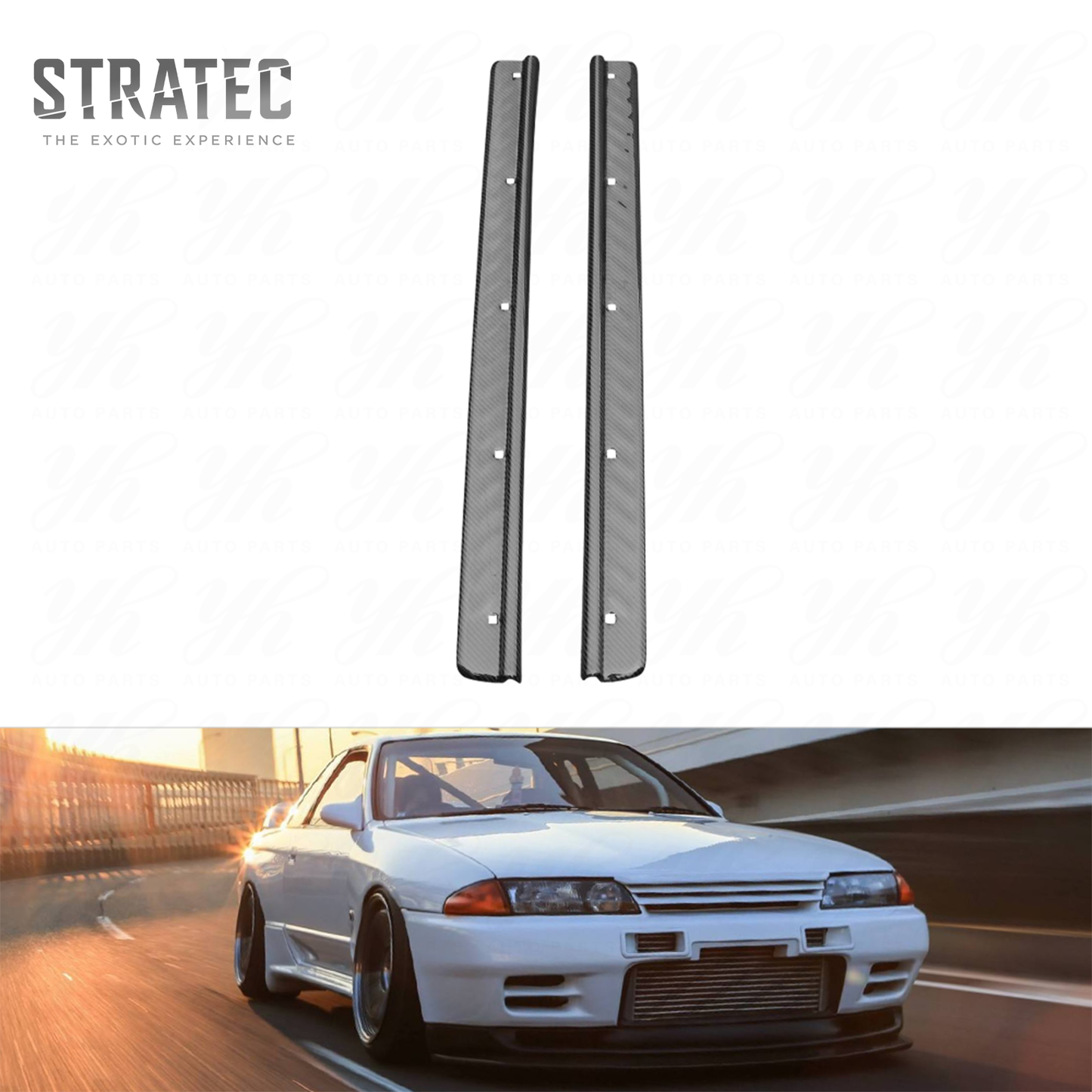 High Quality Carbon Fiber Door Sill Pair for Nissan Skyline GTR R32