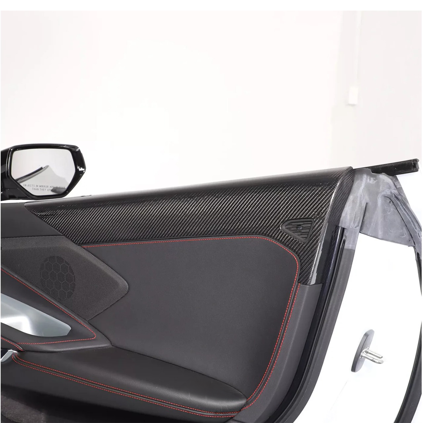 Carbon Fiber Interior Door Upper Panel Trim Cover for Chevrolet Corvette C8