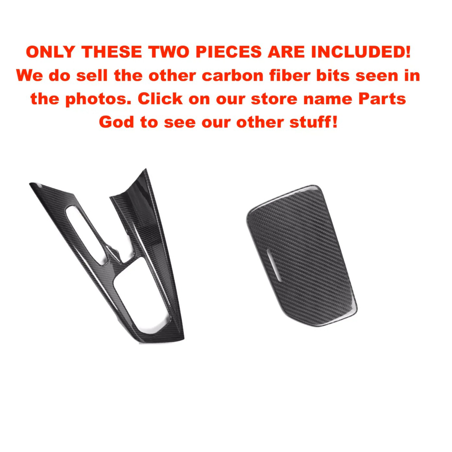 Carbon Fiber Center Console Cover + Cup Holder Lid Cover for Chevrolet Corvette C8