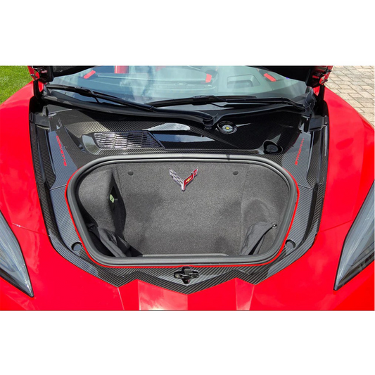 STRATEC SYSTEMS Dry Carbon Fiber Front Frunk Cover Trim Replacement for Chevrolet Corvette C8 Z06...