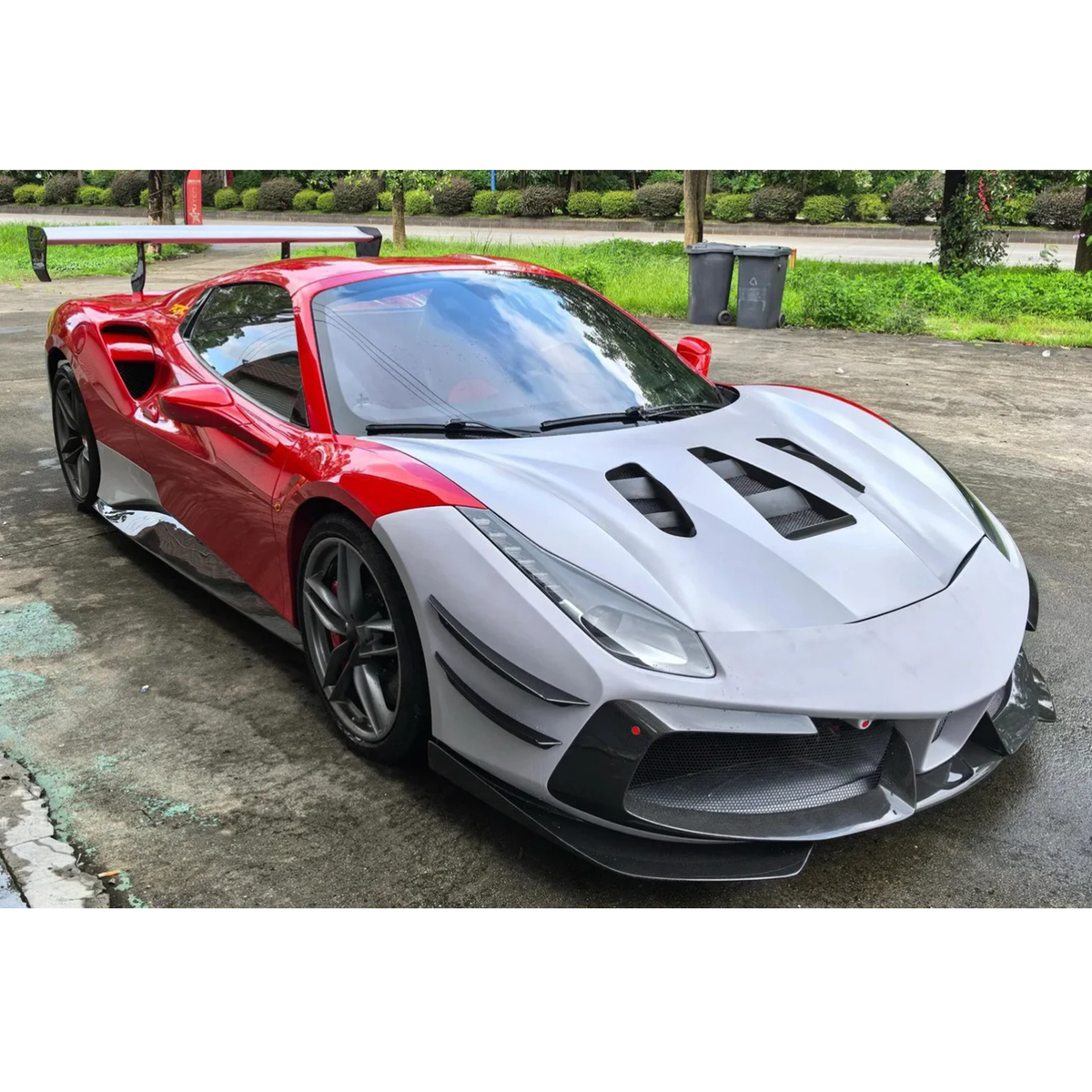 Prepreg Carbon Fiber EVO Style Aerodynamic Body Kit for Ferrari 488