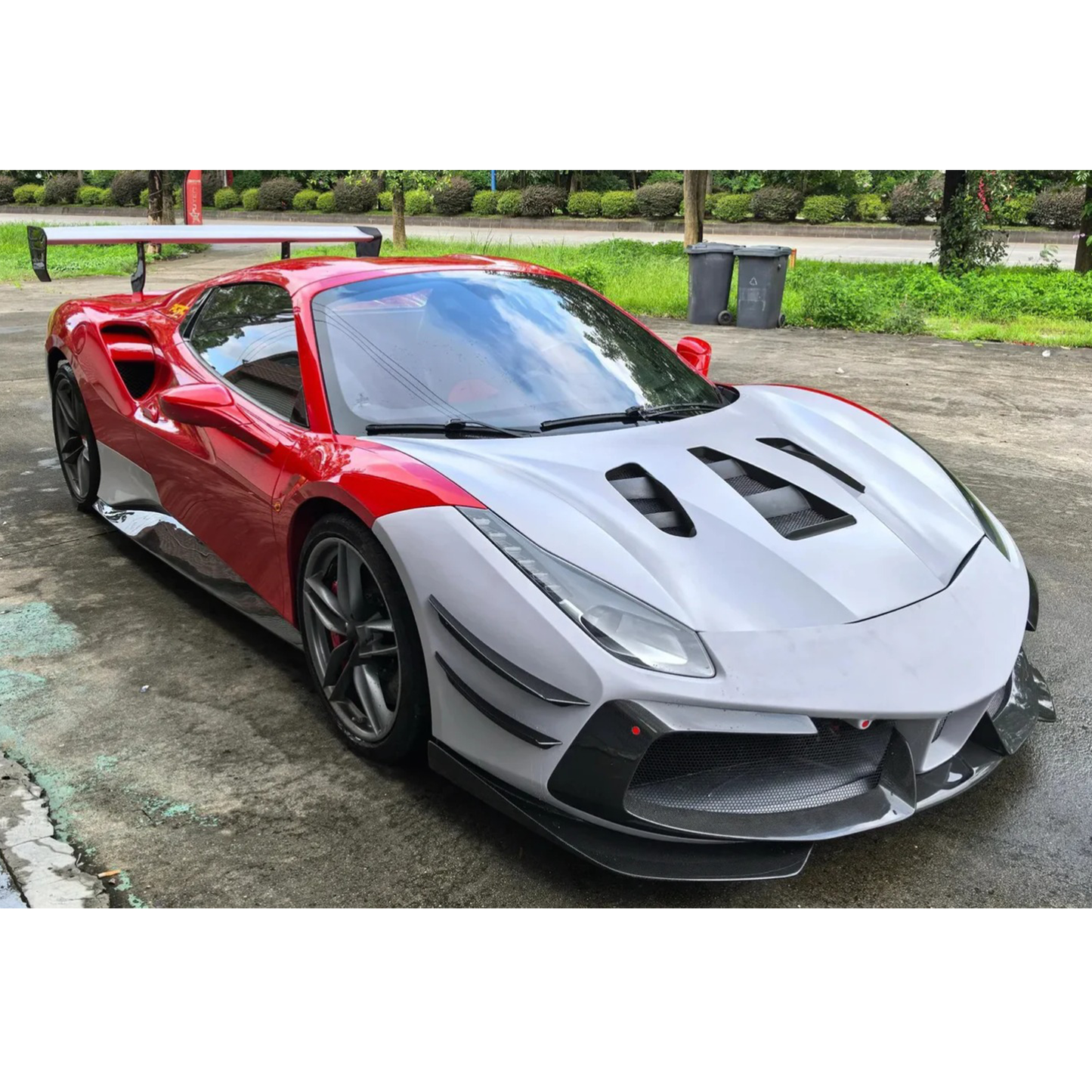 Prepreg Carbon Fiber EVO Style Aerodynamic Body Kit for Ferrari 488