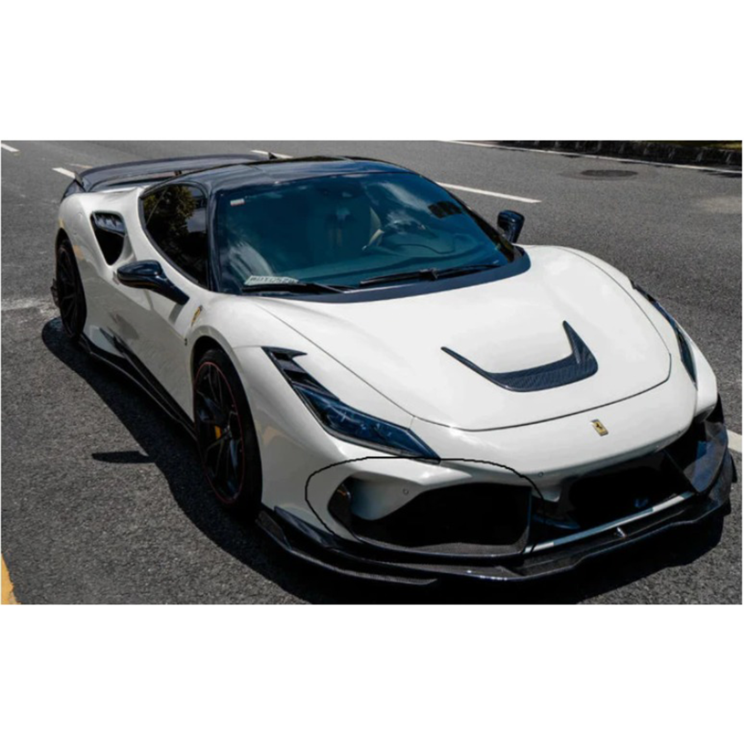 Prepreg Carbon Fiber Front Bumper Air Vent Intake Trim for Ferrari F8