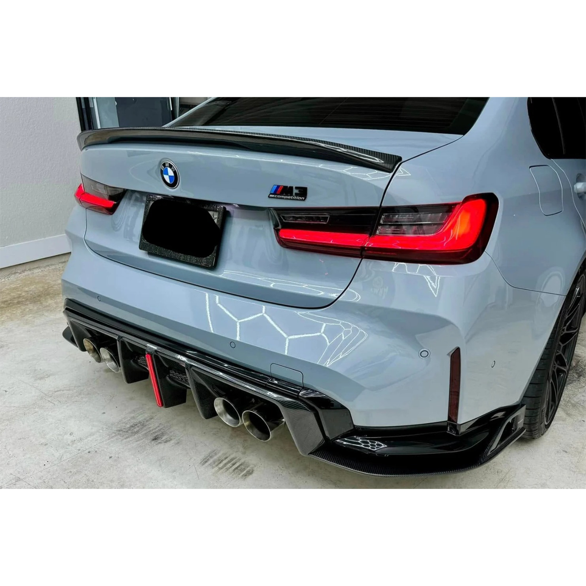 Bull Boost Performance Carbon Fiber Rear Diffuser Brake Light V1 for BMW G80 M3 G82 G83 M4 - View 3