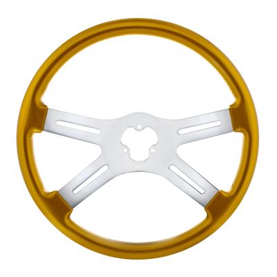 United Pacific 18" Vibrant Color 4 Spoke Steering Wheel - Electric Yellow - 88282