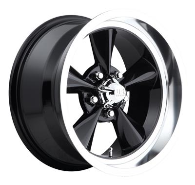 U.S. Mags Standard U107 Gloss Black with Machined Lip Wheels - U10717706540