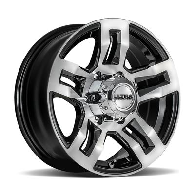 Ultra Wheel 052 Hangout Trailer Clearcoated Gloss Black with Diamond-Cut Face Wheels - 0525665U