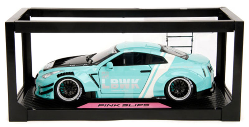 STM Diecast Jada Pink Slips Nissan Skyline GT-R R35 Liberty Walk Seafoam Mint Green 1:18 - View 6
