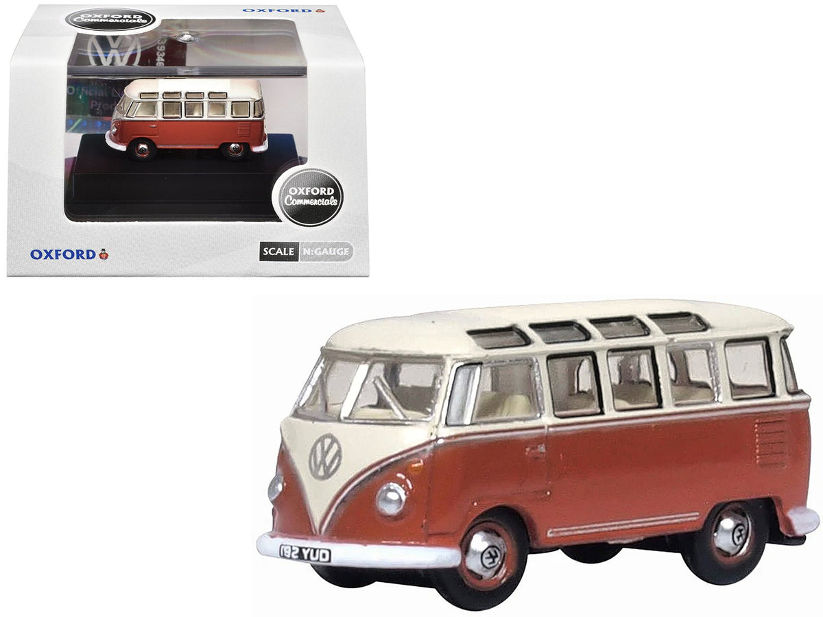 Rapid Vehicles Volkswagen T1 Samba Bus Sealing Wax Red and Gray 1/148 (N) Scale Diecast Model Car...